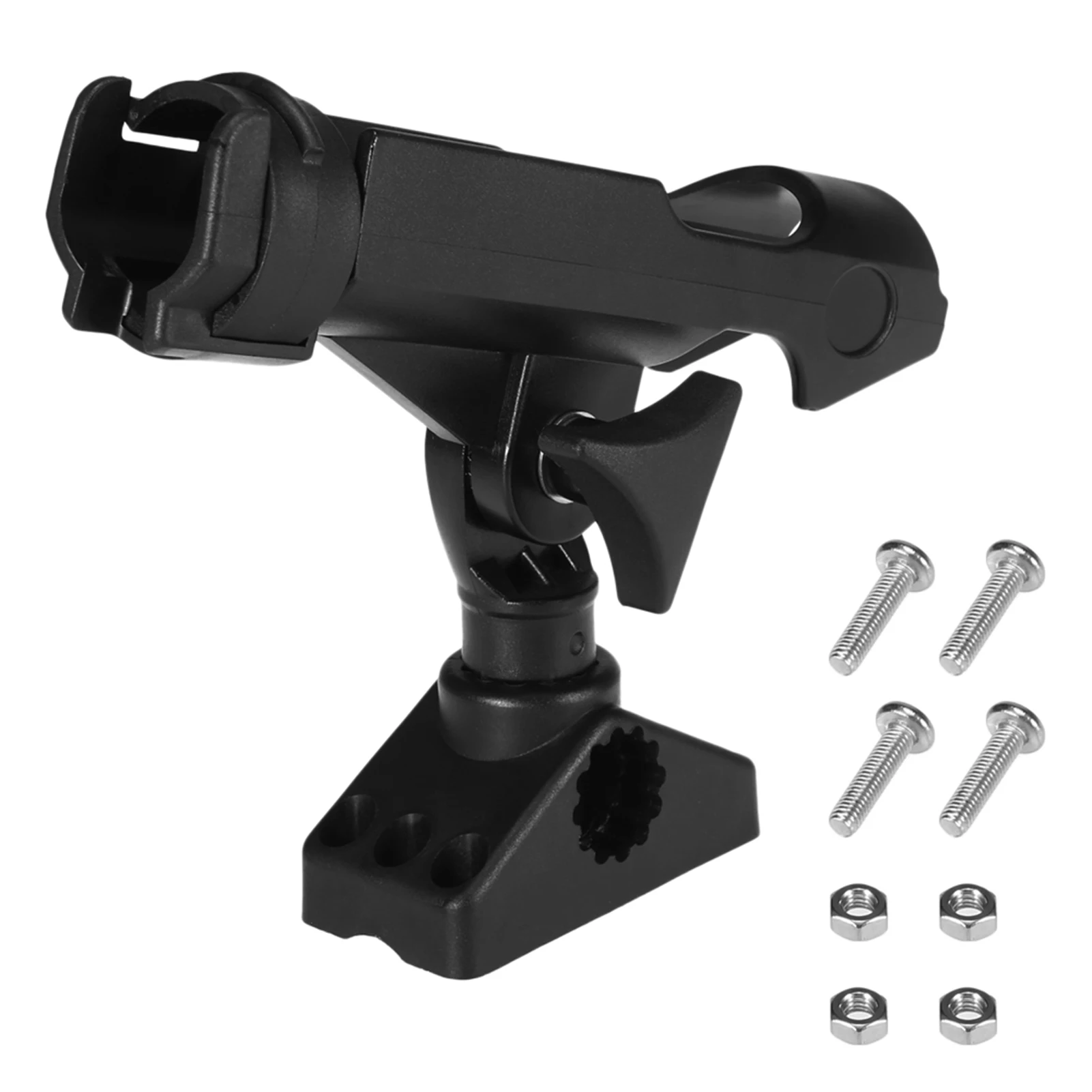 Soporte para cañas de pescar, Base de acero inoxidable, giratorio de 360 grados, ajustable, para Kayak