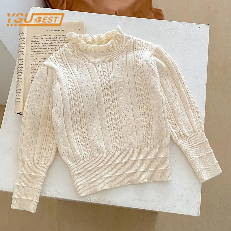 

Infant Kids Baby Girls Long Sleeve Pure Color Hollow Out Knit Sweater Autumn Baby Girls Pullover Sweaters Children's Clothes