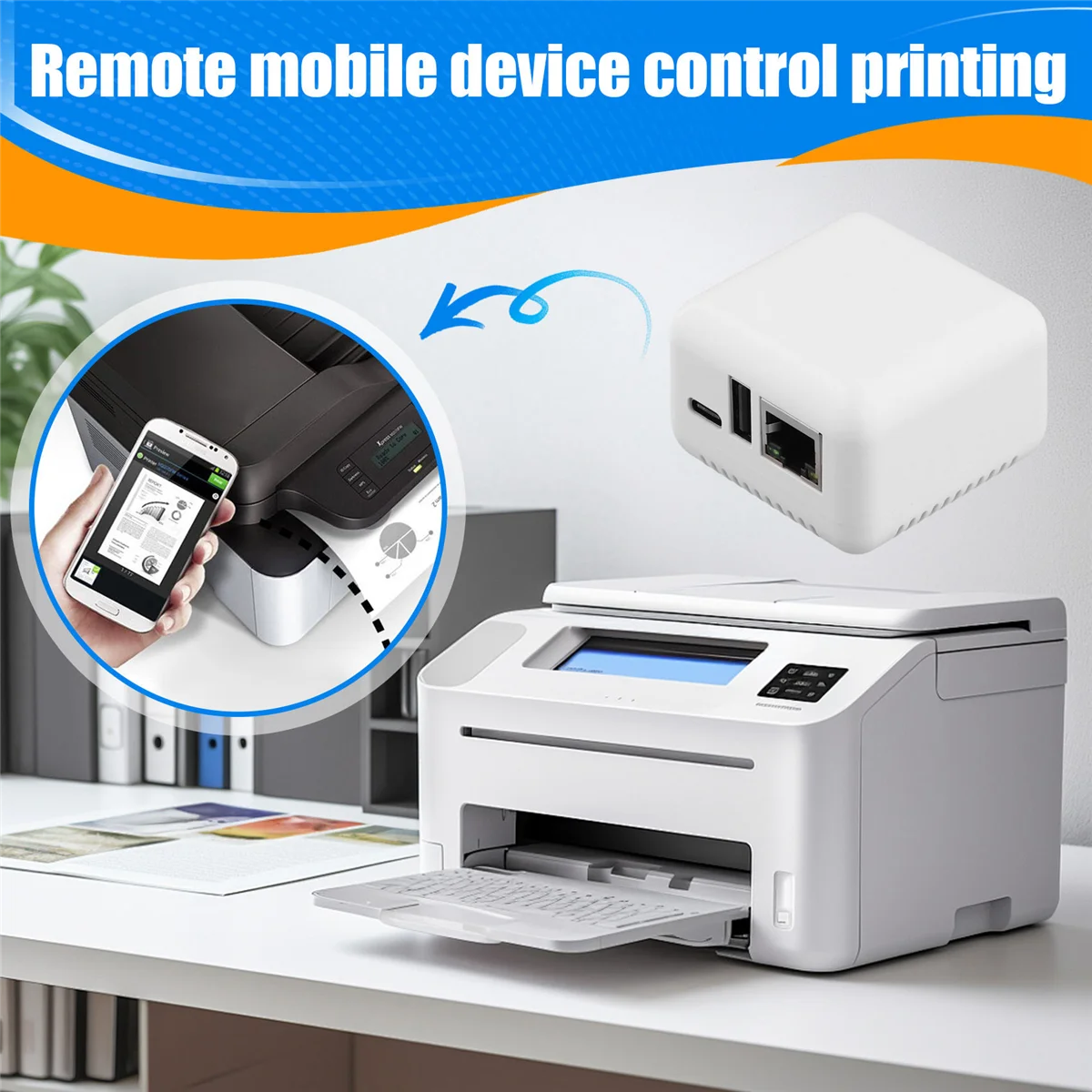 ABJG-P330 Мини-сервер печати Кабельное соединение USB 2.0 Легкая печать, облачная печать Mini NP330