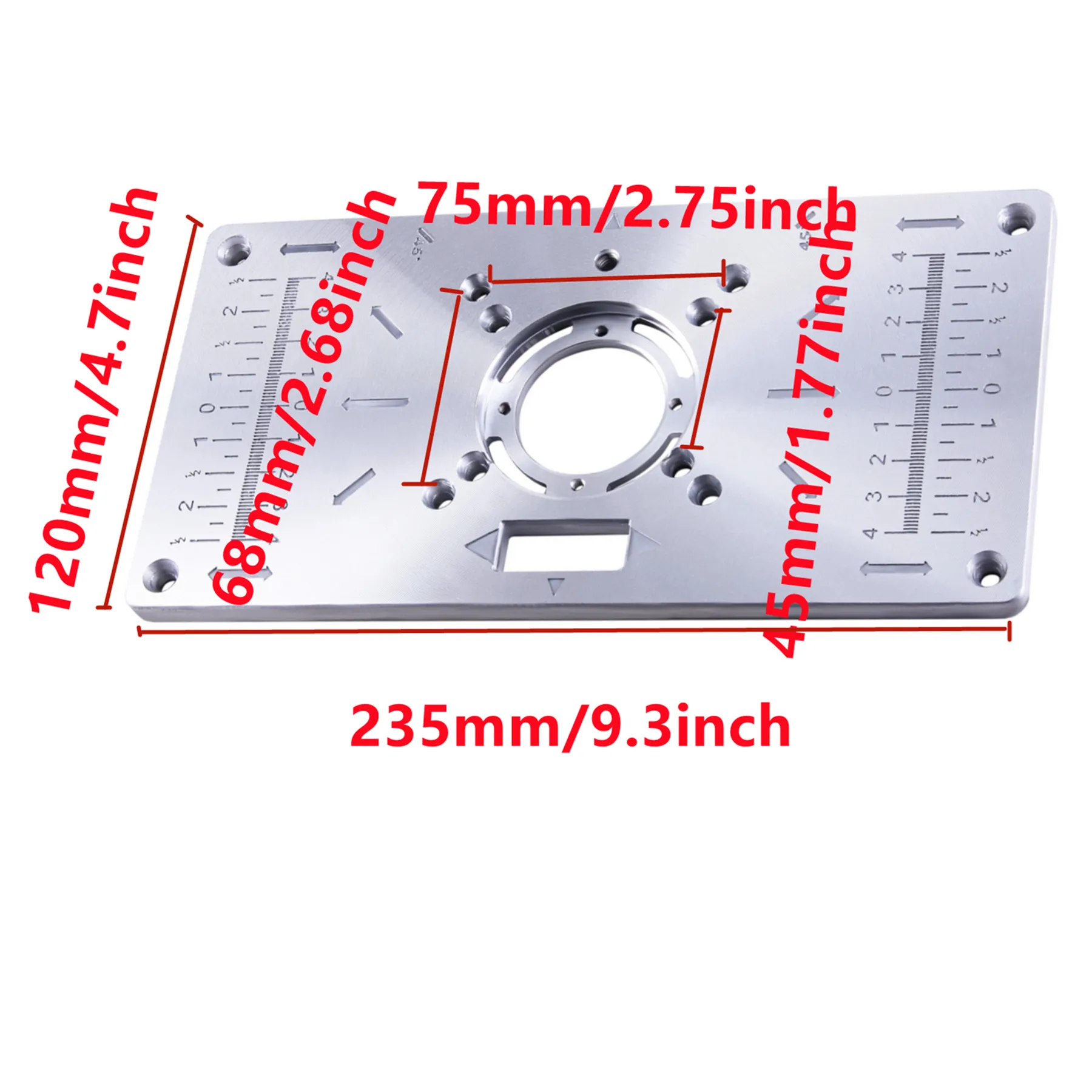 Aluminum Alloy Router Table Insert Plate Milling Trimming Machine  For Woodworking Benches Router Plate Woodworking Tool