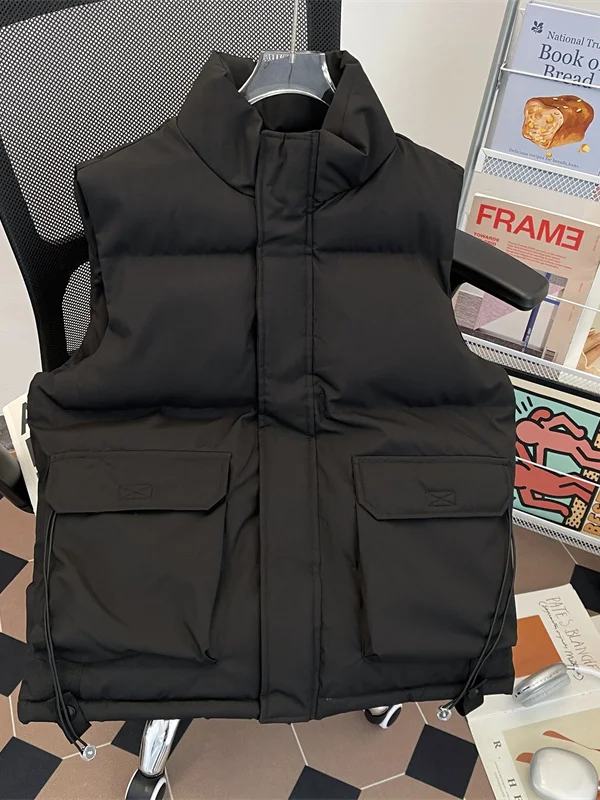 

Осень 2023, мужской модный спортивный хлопковый жилет, повседневная рабочая одежда, свободная посадка на молнии, молодежная модала