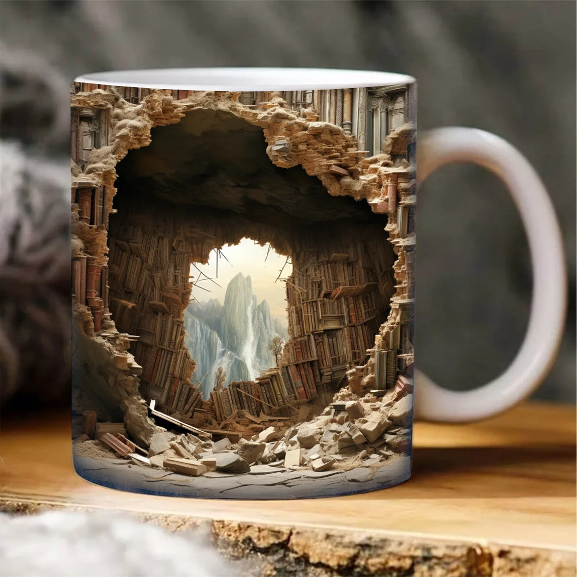 Ceramic Mug Home Creative Library Coffee Cup 3d Bookshelf Mug Ceramic Water Cup Mugs Coffee Cups