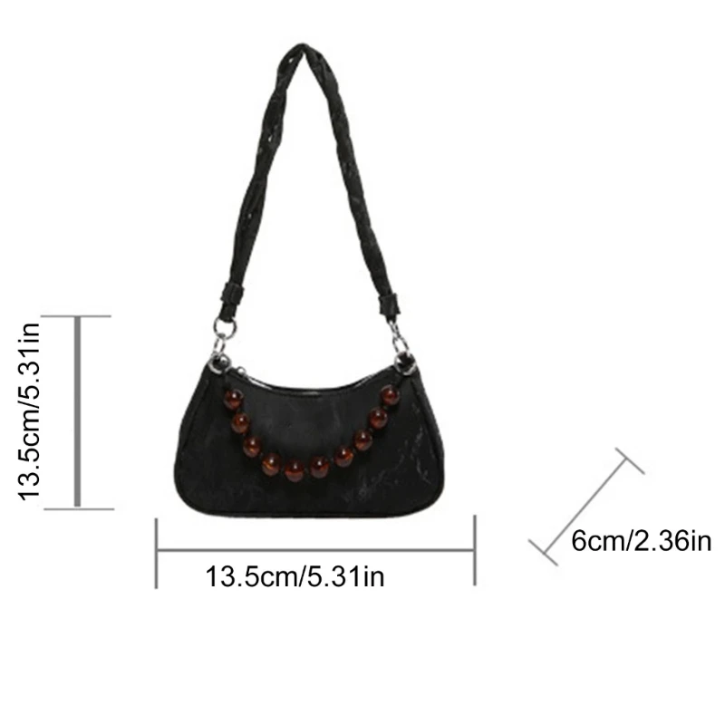 E74B Frauen Unterarm Tasche Einfarbig Achselhöhle Tasche PU Leder Schulter Tasche Casual Handba