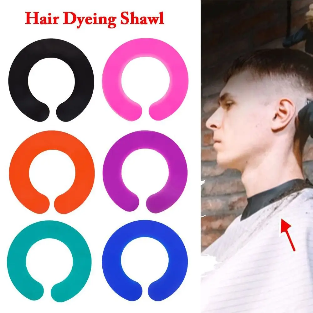 Stylist Cutting Collar Silicone Hair Dyeing Shawl Waterproof Neck Cape Wrap Cover Barber Hairdressing Hair Coloring Accessories