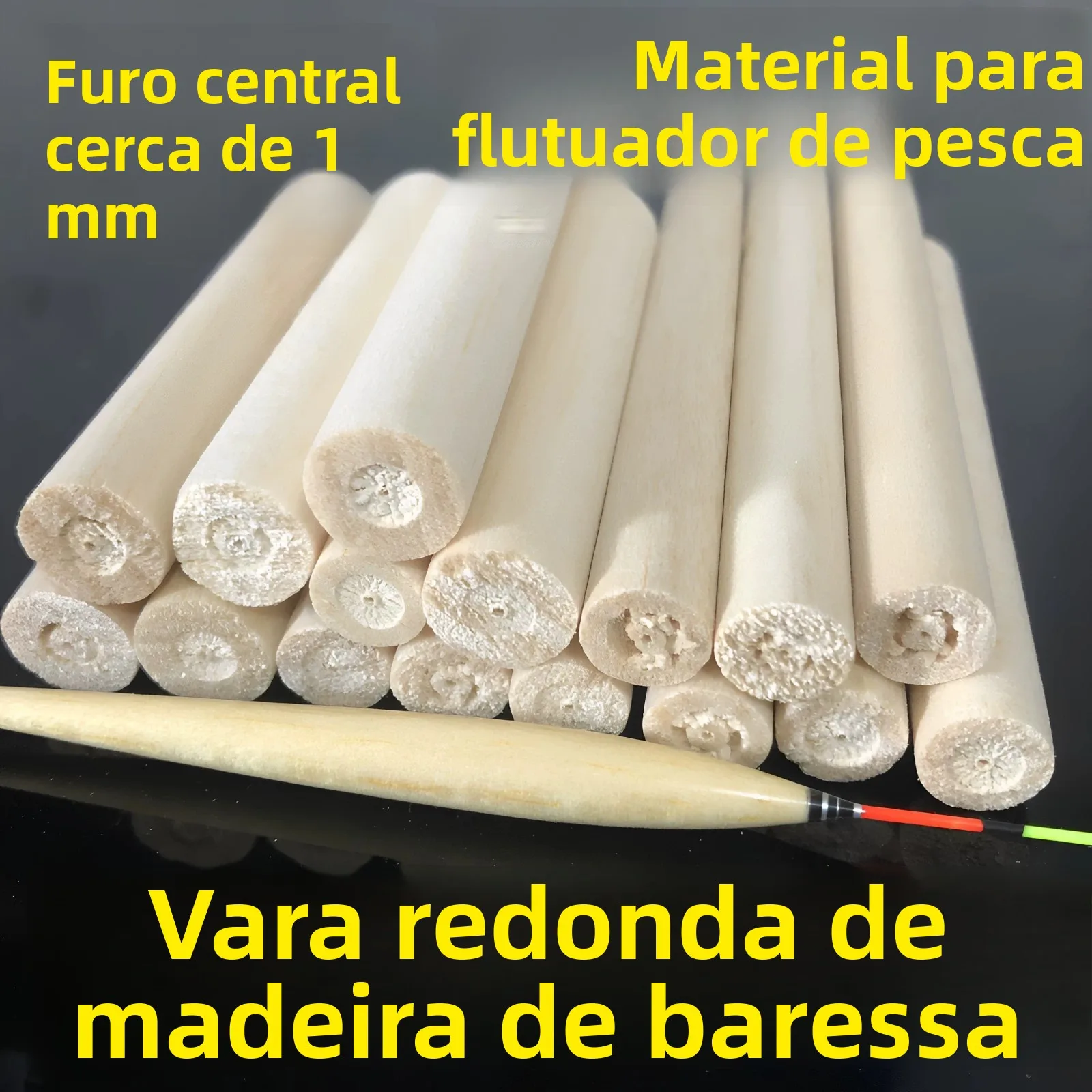 material-de-boia-de-pesca-artesanal-em-madeira-ba-em-barra-redonda-com-furo-central-para-equipamento-de-pesca-acampamento