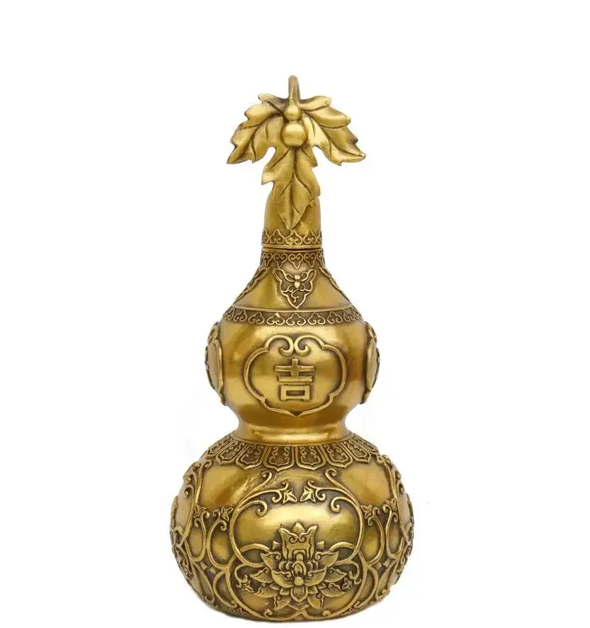 Copper auspicious and prosperous gourd ornament brass home decoration copper gourd home decoration for wealth and fortune