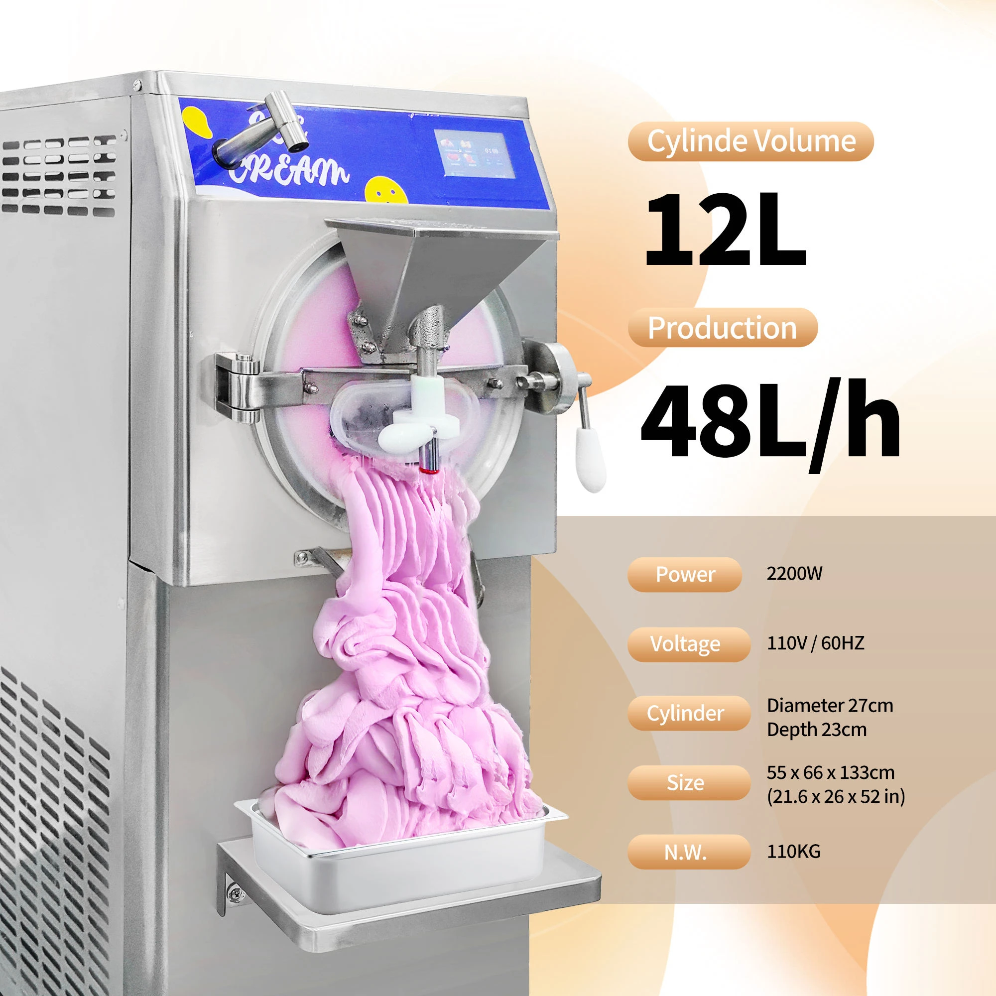Dikey İtalyan Dondurma Yapma M - Commercial Gelato Maker Machine incelemesi ve fiyatı