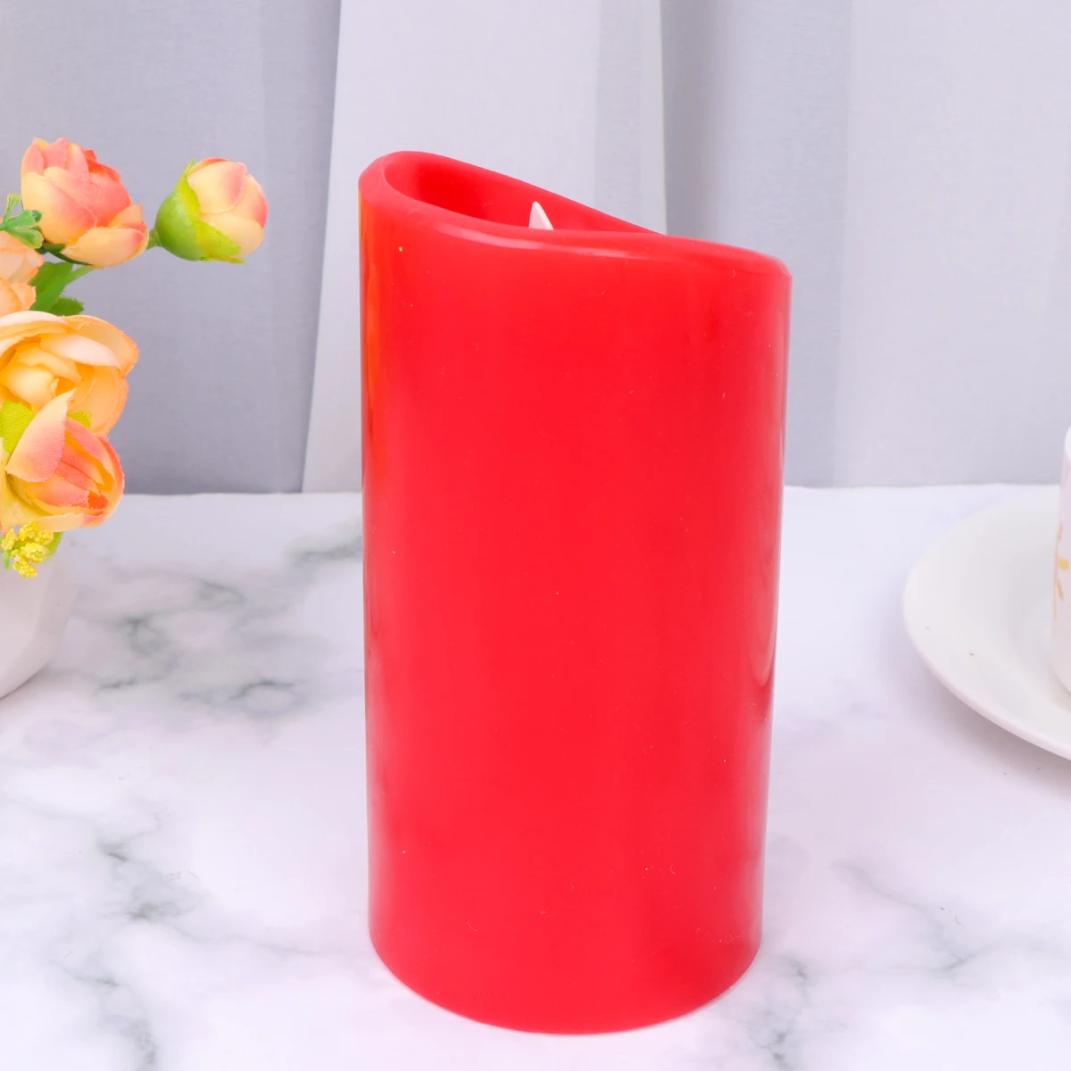 

Simulation Flameless Electric Set For Wedding Home Simulation Decor Realistic Household Light Red