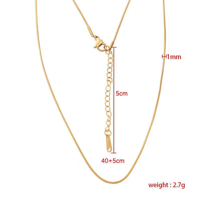 10pcs Simple Collarbone Necklace for Women Man Stainless Steel Gold Color Snake Chain Choker Minimalist Jewelry Wedding Party