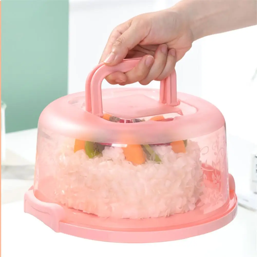 Portable Cake Storage Box With Cover Dust-proof Baking Pastry Cake Packaging Box Tray Brithday Cake Packing Box Food Organizer