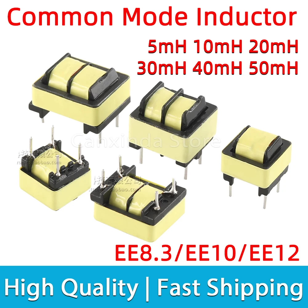 

5pcs EE8.3 EE10 EE12 Common Mode Inductor Inductance 5mH 10mH 20mH 30mH 40mH 50mH Lighting Power Supply Filter Coil Transformer