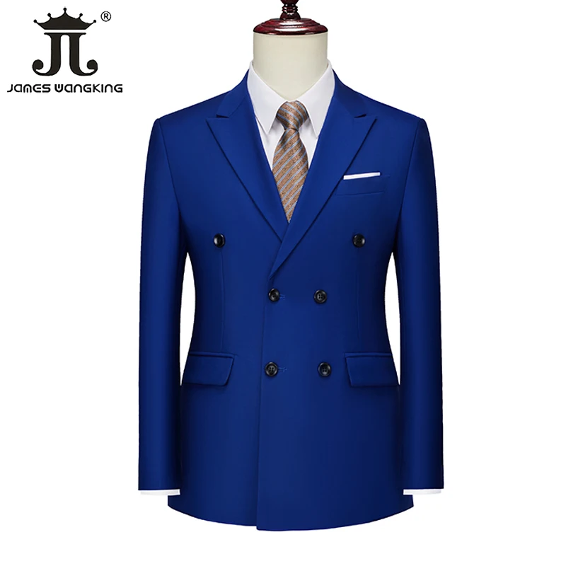 Men\'s Blazer 13 Color Solid Color Business Office Casual Suit Jacket Groom Wedding Dress Formal Suit CoatTuxedo Double Breasted