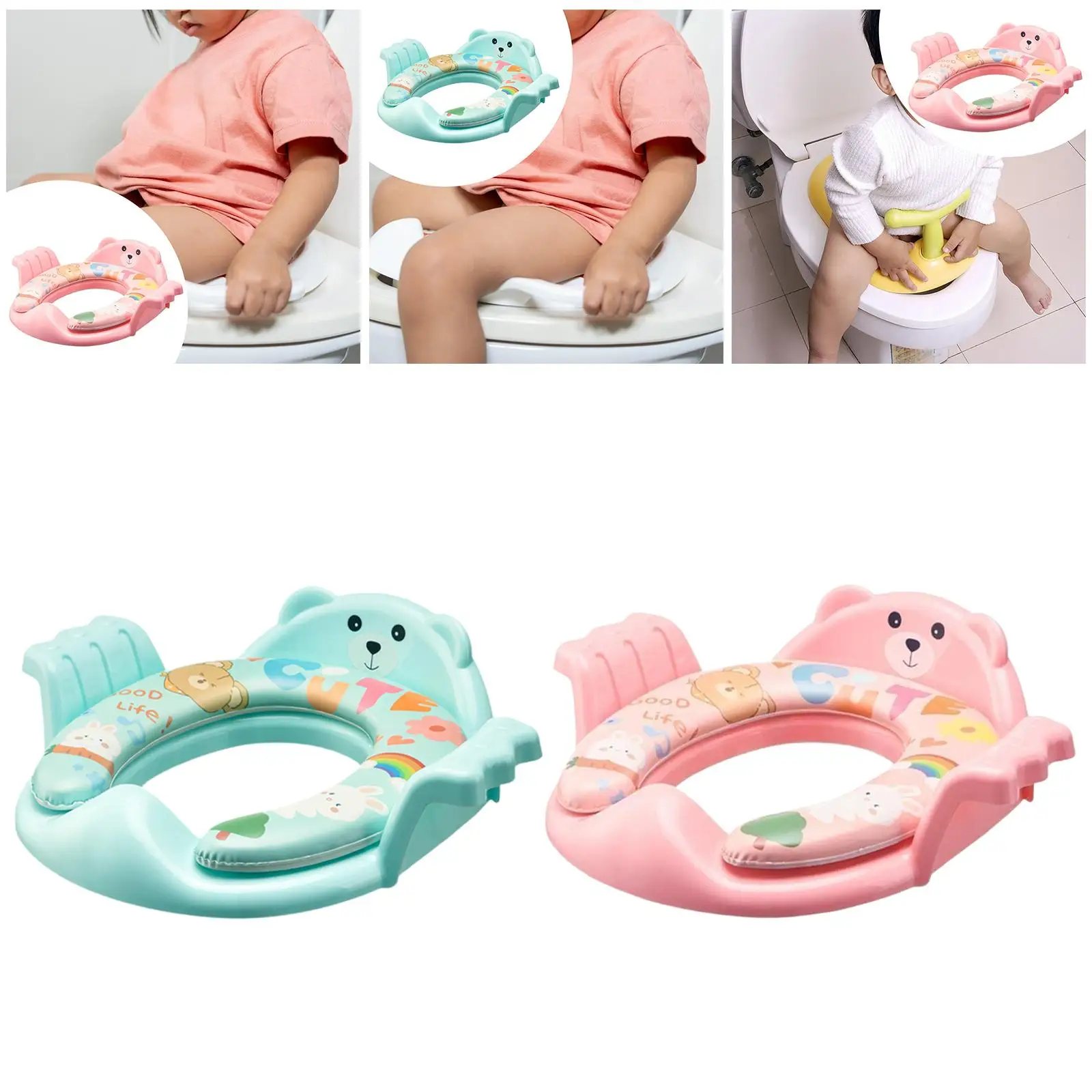 Toddler Toilet Seat Pad Toilet Seat Cover Soft Stable Universal for Boys Girls Fits Most Toilets Travel Potty Seat for Indoor