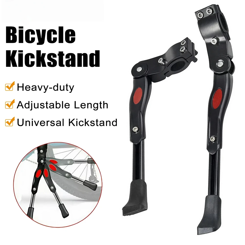 Bicycle Kickstand Adjustable Bike Kick Stand Parking Rack Mountain Bicycle Side Rear Support Footrest Cycling Parking Kick Stand