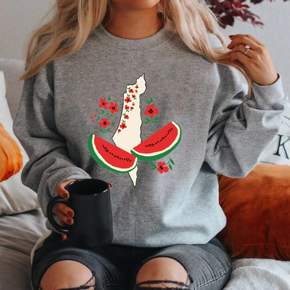 Esta não é uma camisola melancia para mulheres, capuzes gráficos engraçados, top de manga comprida, streetwear paz e amor