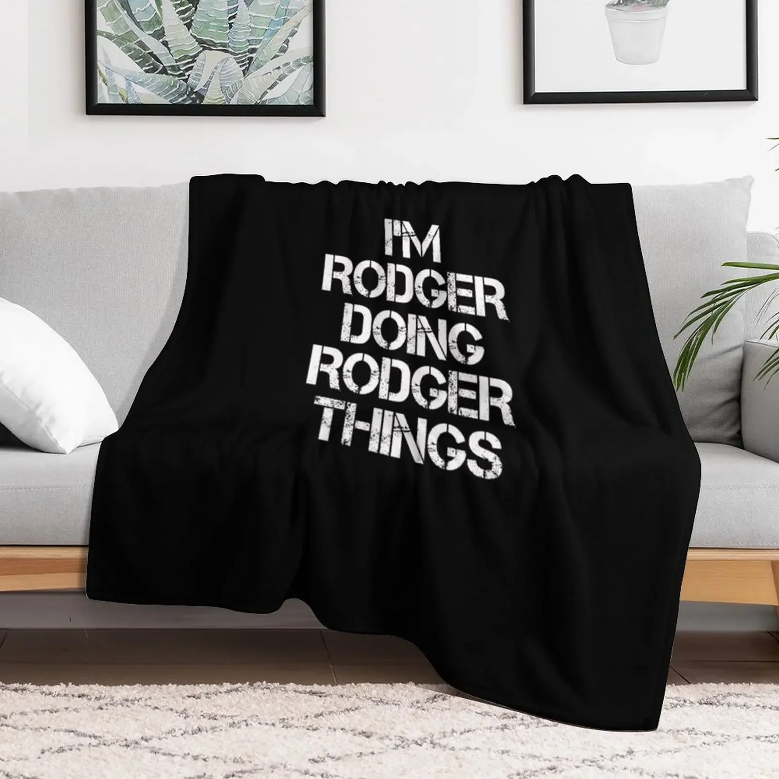 Rodger Name T Shirt - I'm Rodger Doing Rodger Things Name Gift Item Tee Throw Blanket Luxury Brand Plaid Blankets