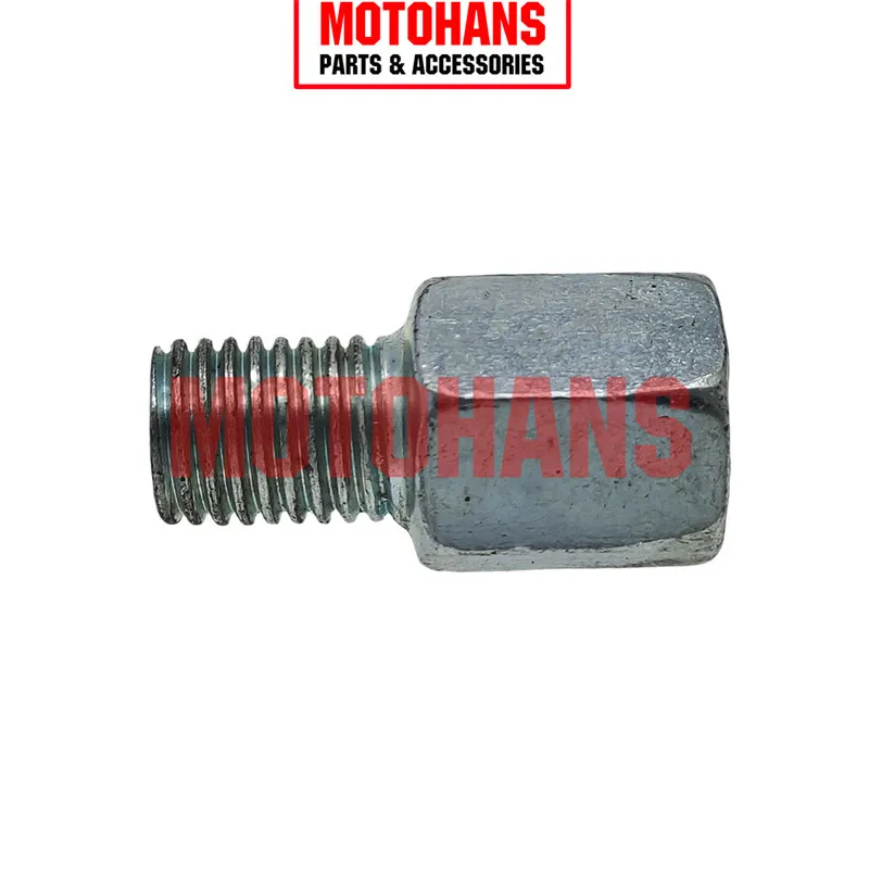 2PC MOTORCYCLE UNIVERSAL SILVER REARVIEW MIRROR CONVERSION BOLT M10 TO M10 POSITIVE THREAD TO REVERSE THREAD