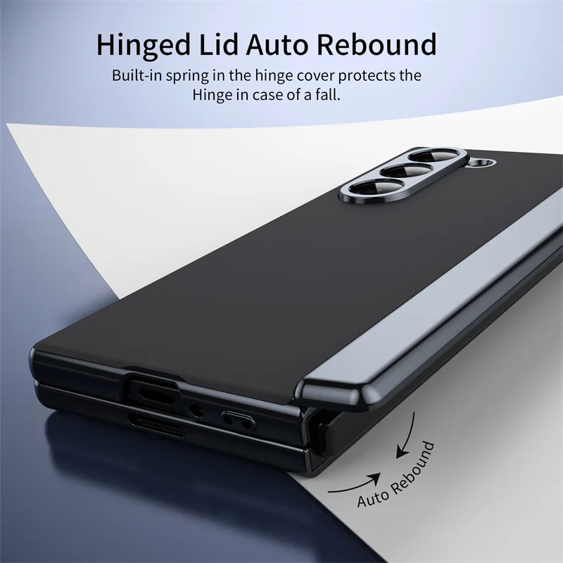 Plating Hard Shell Hinge Protection Phone Case for Samsung Galaxy Z Fold 6 5 4 3 7 5G Full Package Steel Film Protective Cover