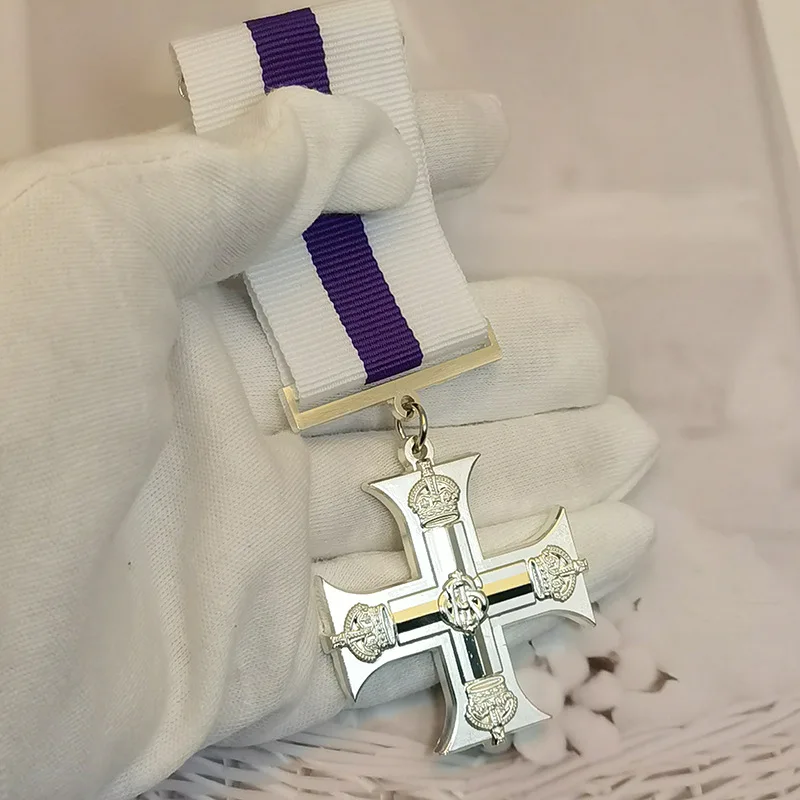 

Royal Cross Medal Replica - Prestigious Award with Purple and White Ribbon