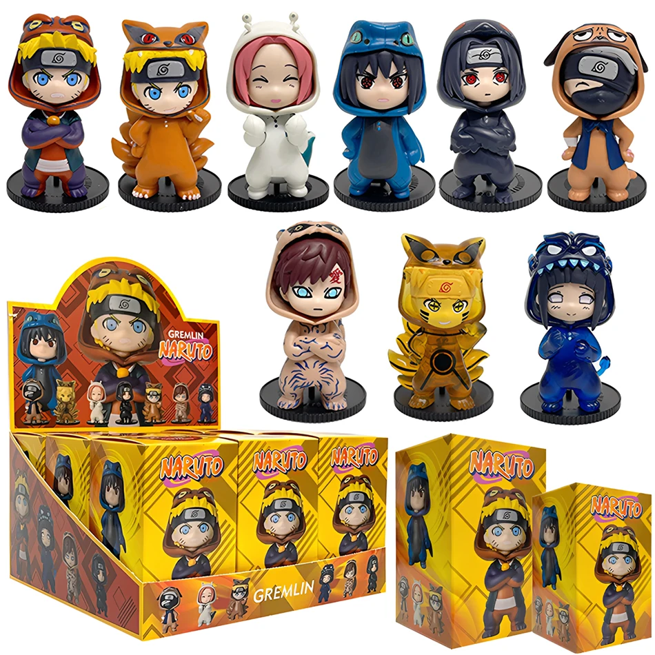 

Naruto Q-version Character Blind Box Naruto Kakashi Chunye Sakura Cute Figurine PVC Model Anime Peripheral Blind Box Toy Gift