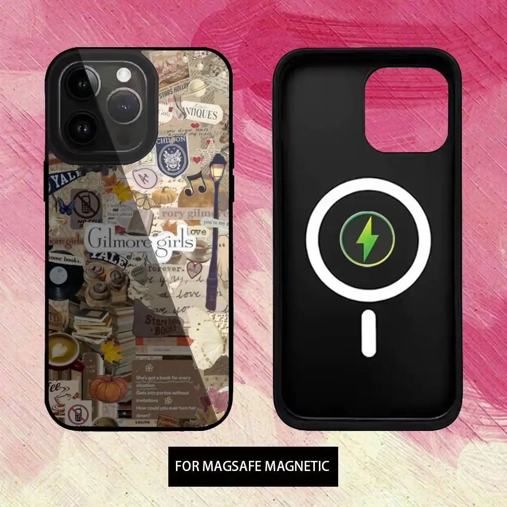 G-Gilmore Meninas Estética Capa de Telefone Para iPhone17,16,15,14,13,12,11 Plus,Pro Max Magnética Magsafe Carregamento Sem Fio