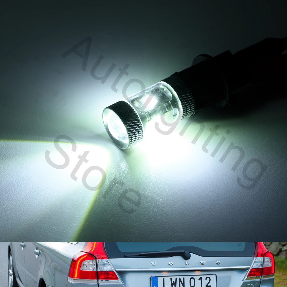 2pcs White PH16W LED headlight Bulbs for Volvo V70 XC70 Audi A8 4E car back up reverse Light turn signal light Canbus No Error