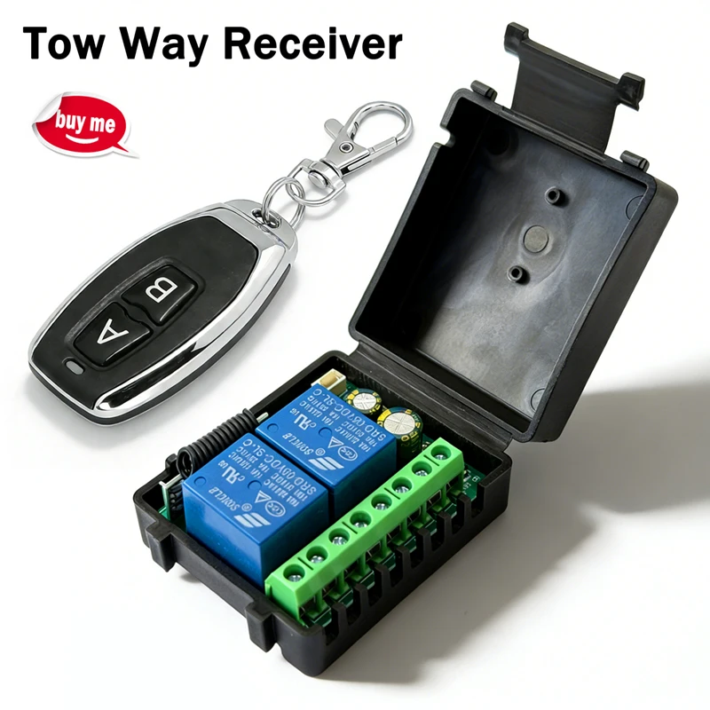 

433MHz Universal Wireless Remote Control Switch 6-30V 85-250V 10A Relay 2CH Receiver Module For Garage Door Curtain LED Motor et