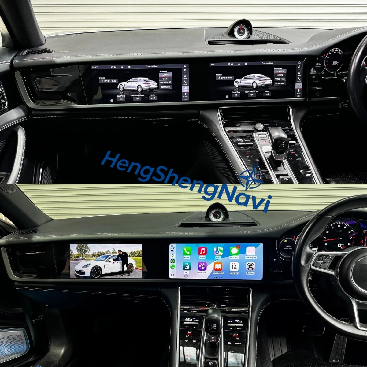 RHD LHD Dual Screen Car Radio Android 14 Auto CarPlay For Porsche Panamera 971 2017-2023 Multimedia Stereo Player GPS Head Unit