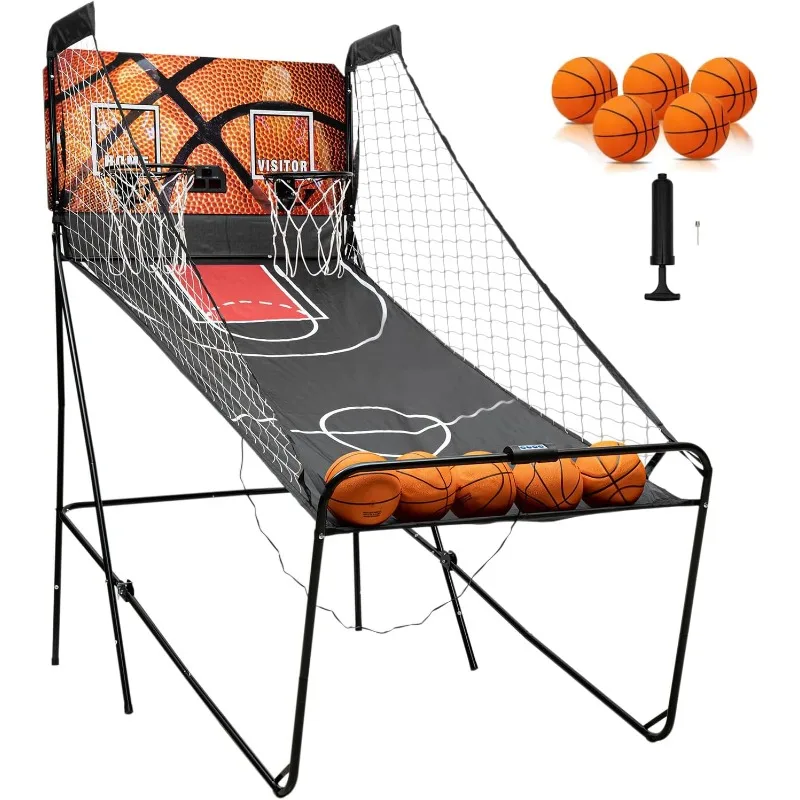 

Dual Shot Arcade Basketball, Arcade Basketball Fun at Home, with Led Electronic Scorer and Timer, 8 Game Modes,Easy Folding