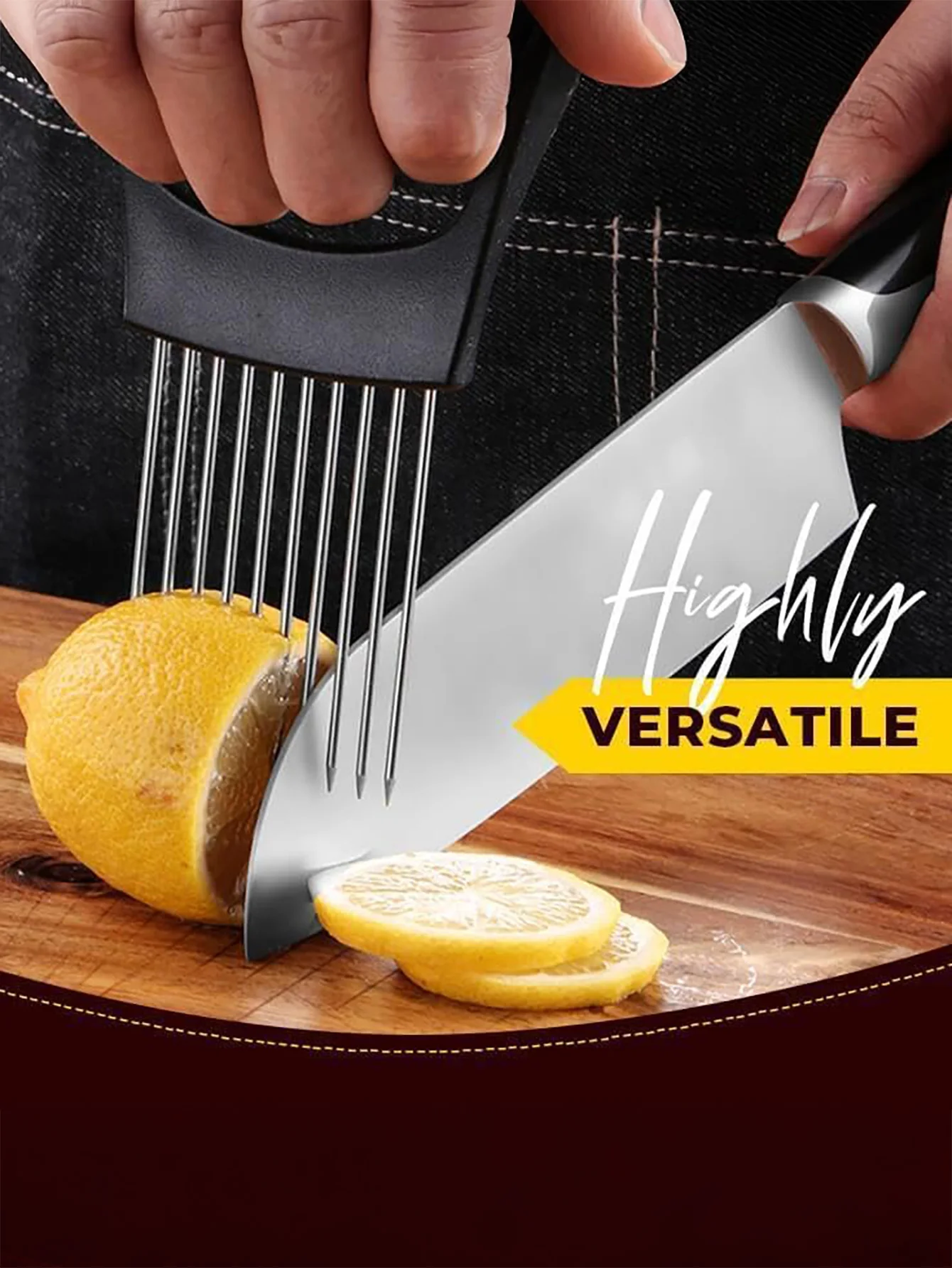 Stainless Steel Onion Holder Slicer Cutter for Easy Slicing of Onions Tomatoes Other Vegetables Kitchen Tool