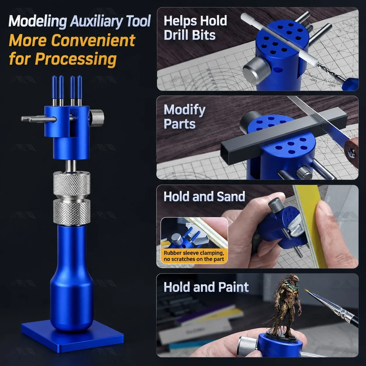 Stedi MS-206 Handheld Mini Model Vise Clamp for Gundam Scale Model Building Mini Figure Painting Hobby DIY Precision Craft Tool