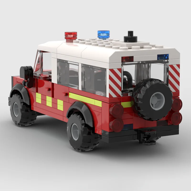 138pcs MOC City Fire Defender Fire PC People Carrier Model Building Blocks Construction Christmas Gifts Toys Craft Assemble