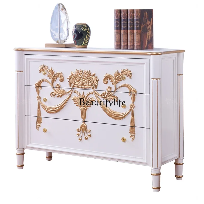 

ls 42Light luxury furniture French entrance cabinet European painted light luxury style post-modern decorative cabinet
