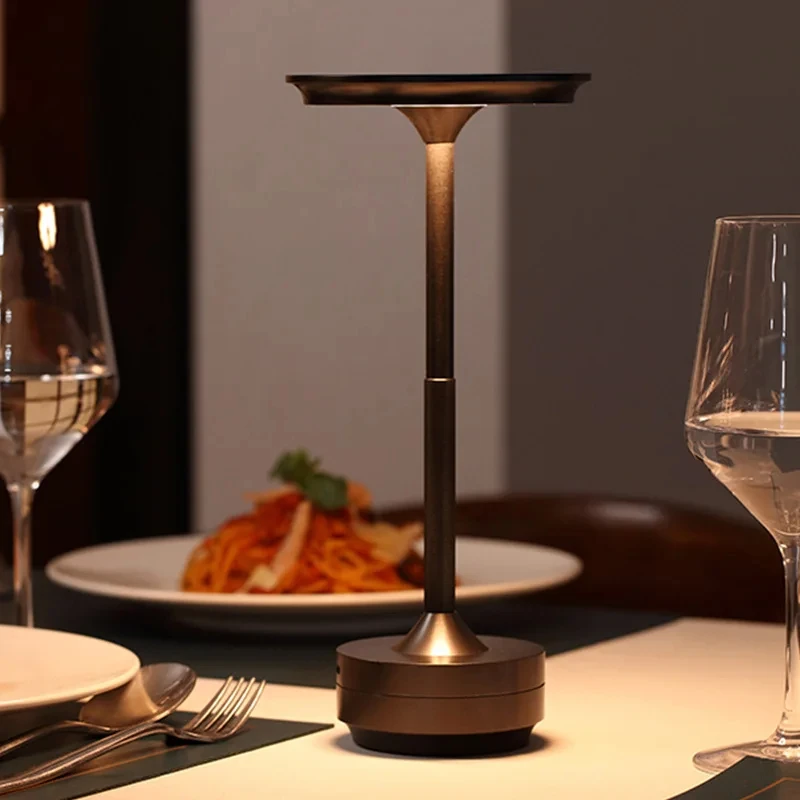 Wierless Simple Charging LED Desk Lamp restaurant Bar Table Lamp Dimming Atmosphere Retro Portable Charging Touch USB Read Lamp