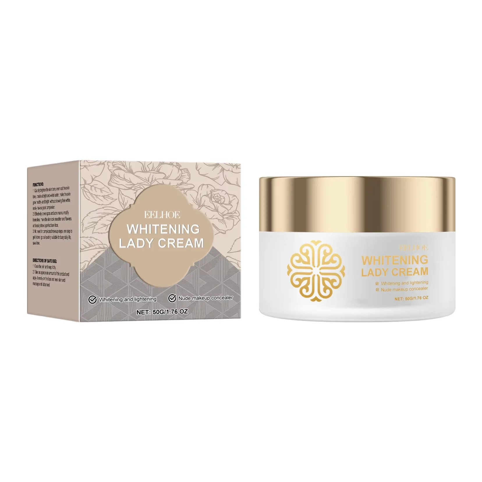 イールホー ビタミンE配合メイクアップクリーム 持続性のあるオイルコントロール くまを消す フルカバー コントゥア 明るく保つ 軽量ファンデーション