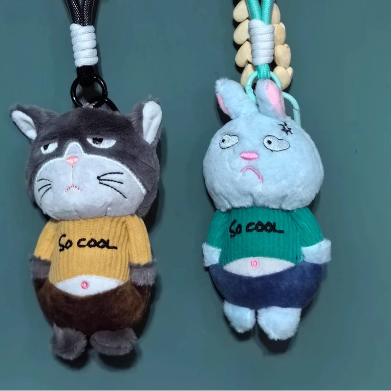 Peluche Simpatico maiale bambola ciondolo peluche animale coniglio panda bambola ciondolo borsa portachiavi ciondolo regalo bambola in tessuto delicato sulla pelle