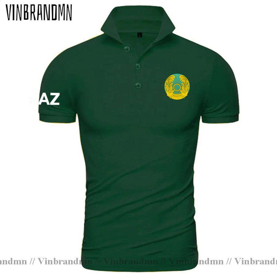 Kazakhstan Kazakh KZ Kazakhstani KAZ Polo shirts Men Classic Brand Country Flag Design 100% Cotton Nation Team Clothing Hot Sale