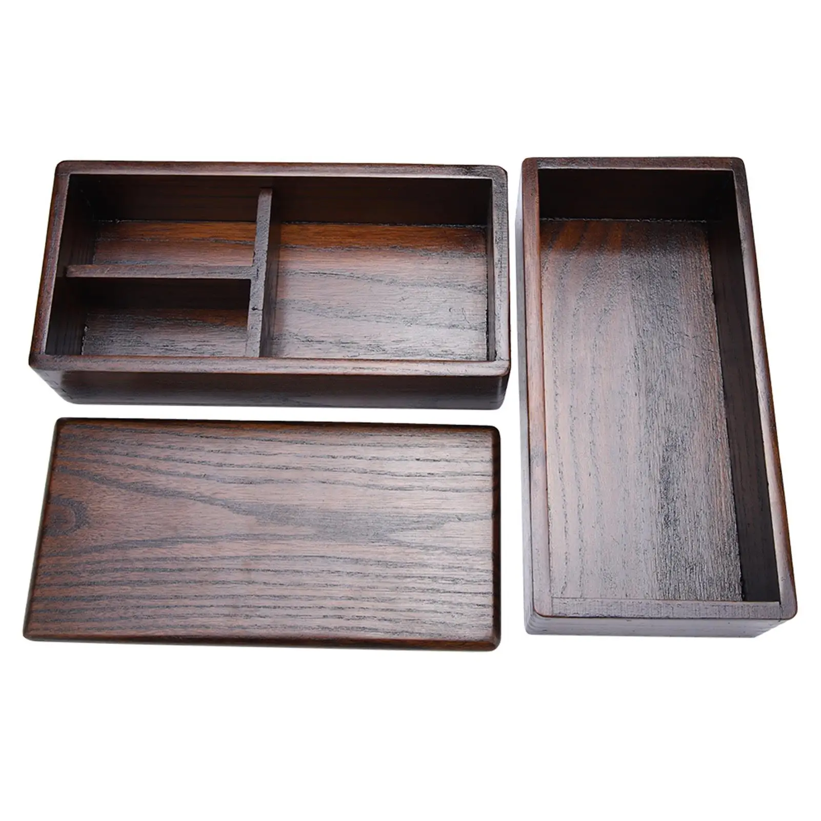 

Double Layer Natural Wooden Lunch Box - Rectangle Food Container for Sushi, Bento & for picnic