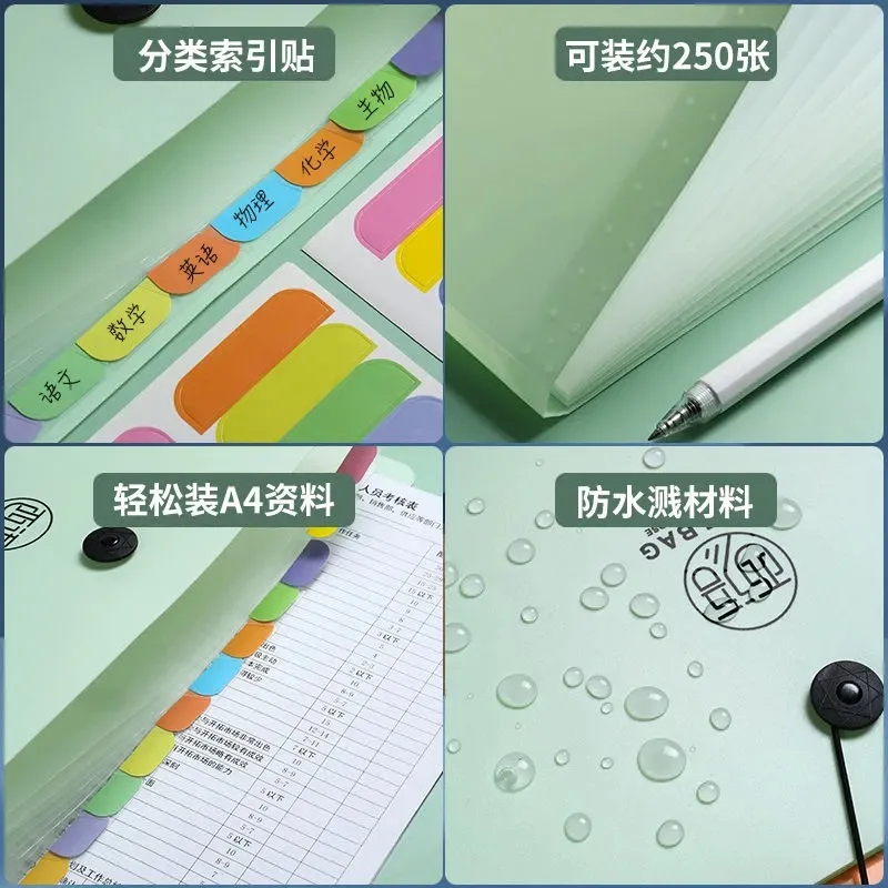 Small Expanding File Folder With 12 Pockets Receipt Organizer Folder Accordion Folder Office Document  PP Wallet Case Waterproo