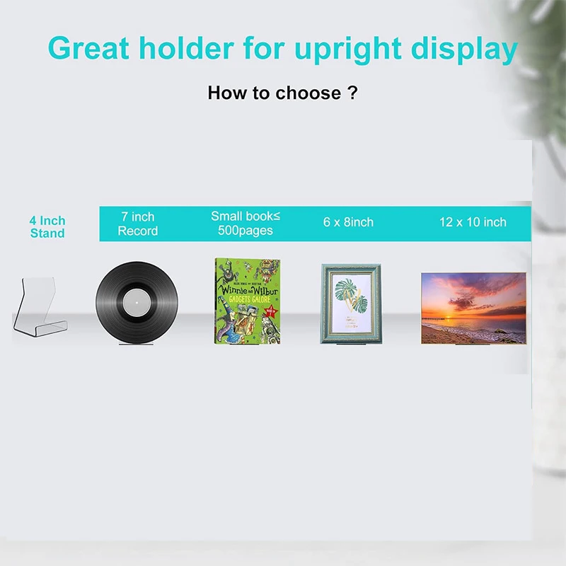 1/2PCS Transparent Display Stand Book For Shelf Desktop Bookshelf Acrylic Clear Storage Office