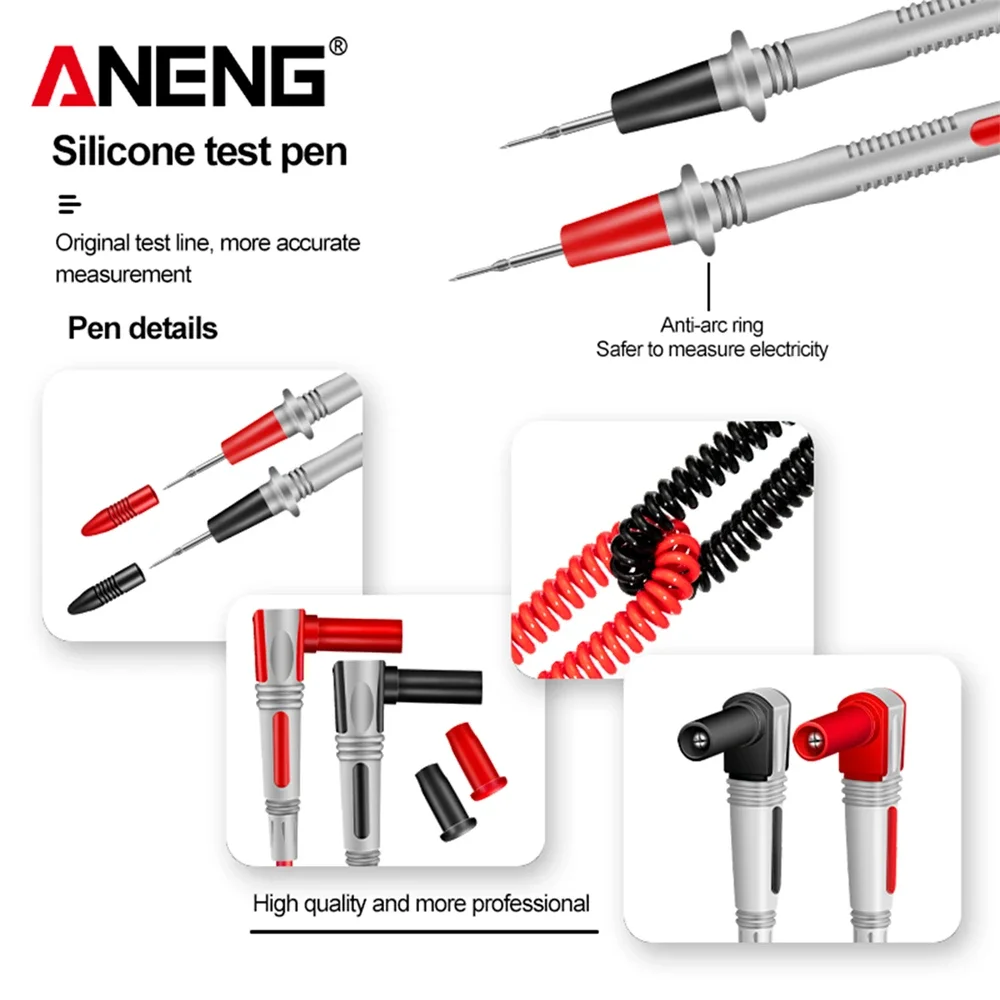 ANENG PT2010 20A 1000V 1par Universal multímetro aguja flexible sonda para osciloscopio puntas para multímetro sonda de aguja kit de prueba de