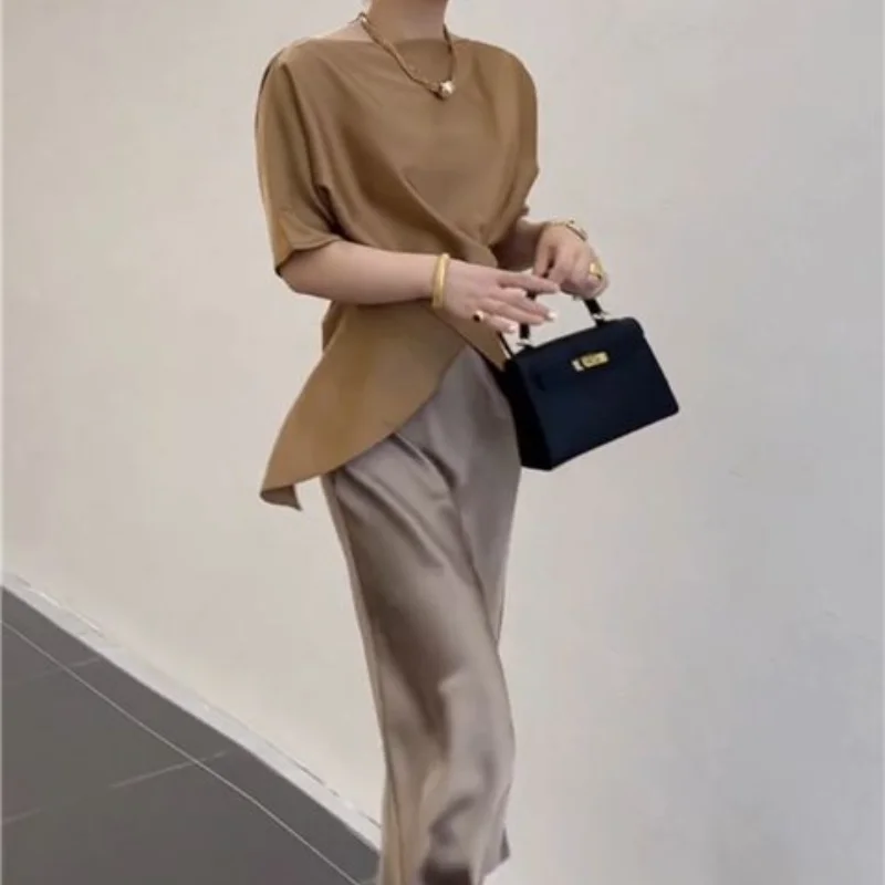 Short Sleeve Female Outfits Commuting Women\'s Two Piece Set Skirt Sexy Jacket Elegant Casual Stylish Chic Festival Co Ord Korea