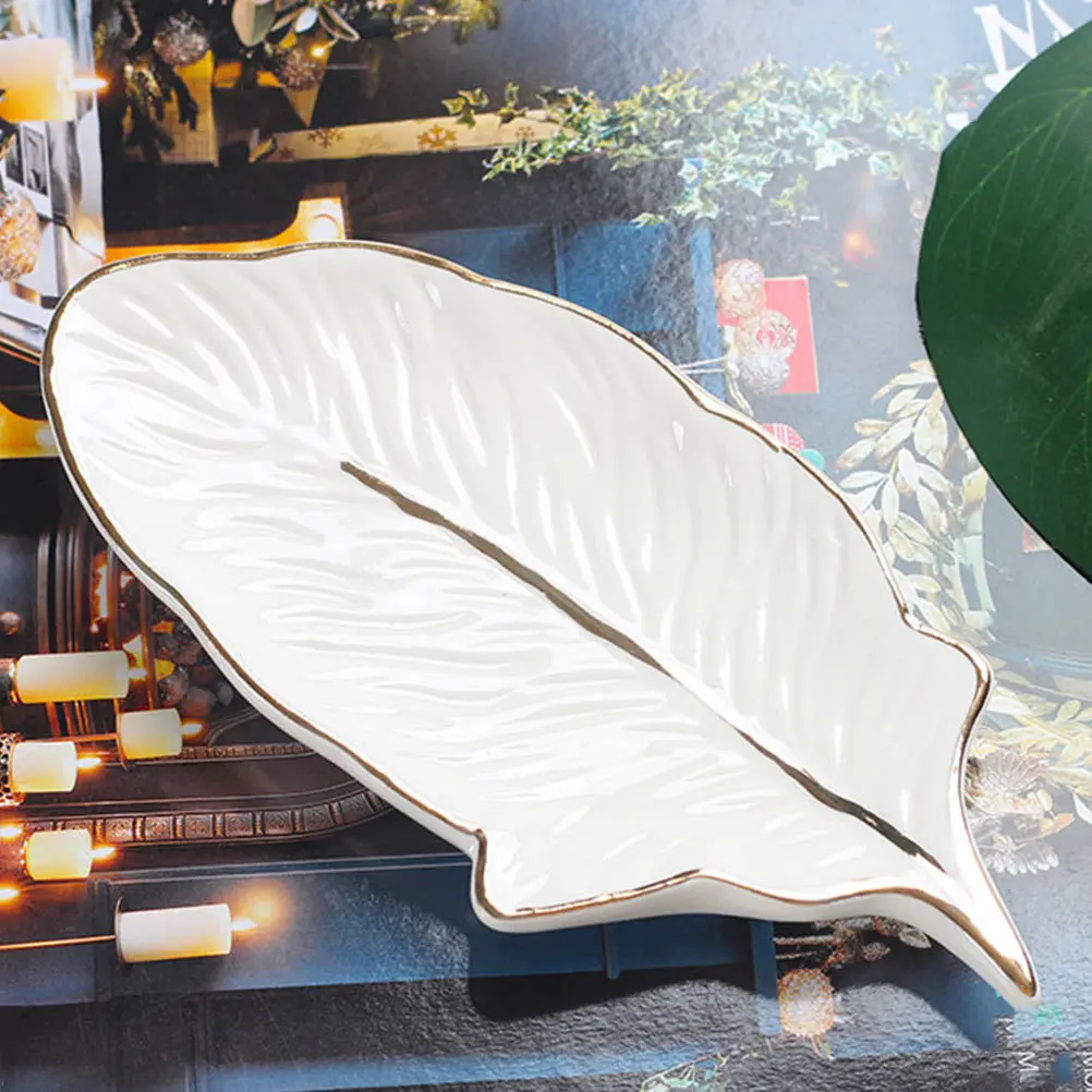 1Pcs Exquisite Style Ceramic Storage Tray Multipurpose Desktop Jewelry Cosmetics Display Container Gift Idea