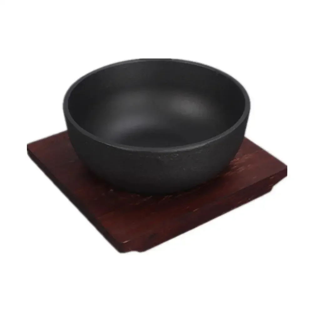 Thicken Cast Iron Bowl Korean Stone Bowl for Bibimbap For induction cooker With tray