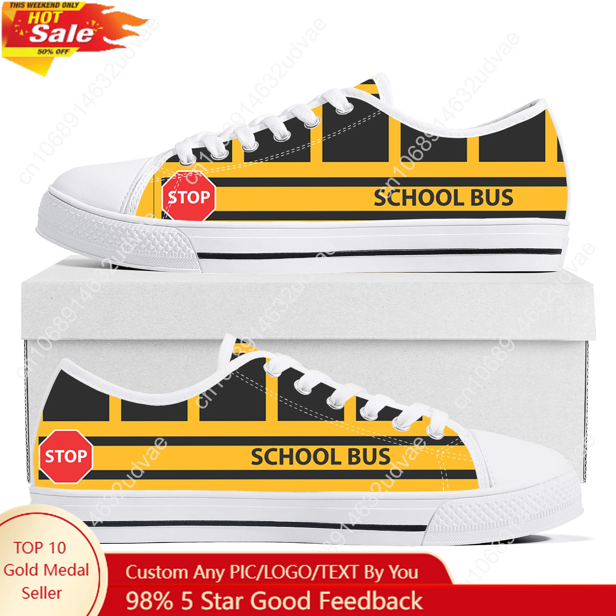 

Yellow School Bus Printed Low Top Lightweight Sneakers Mens Womens Teenager High quality Canvas Sneaker Travel Casual Shoes