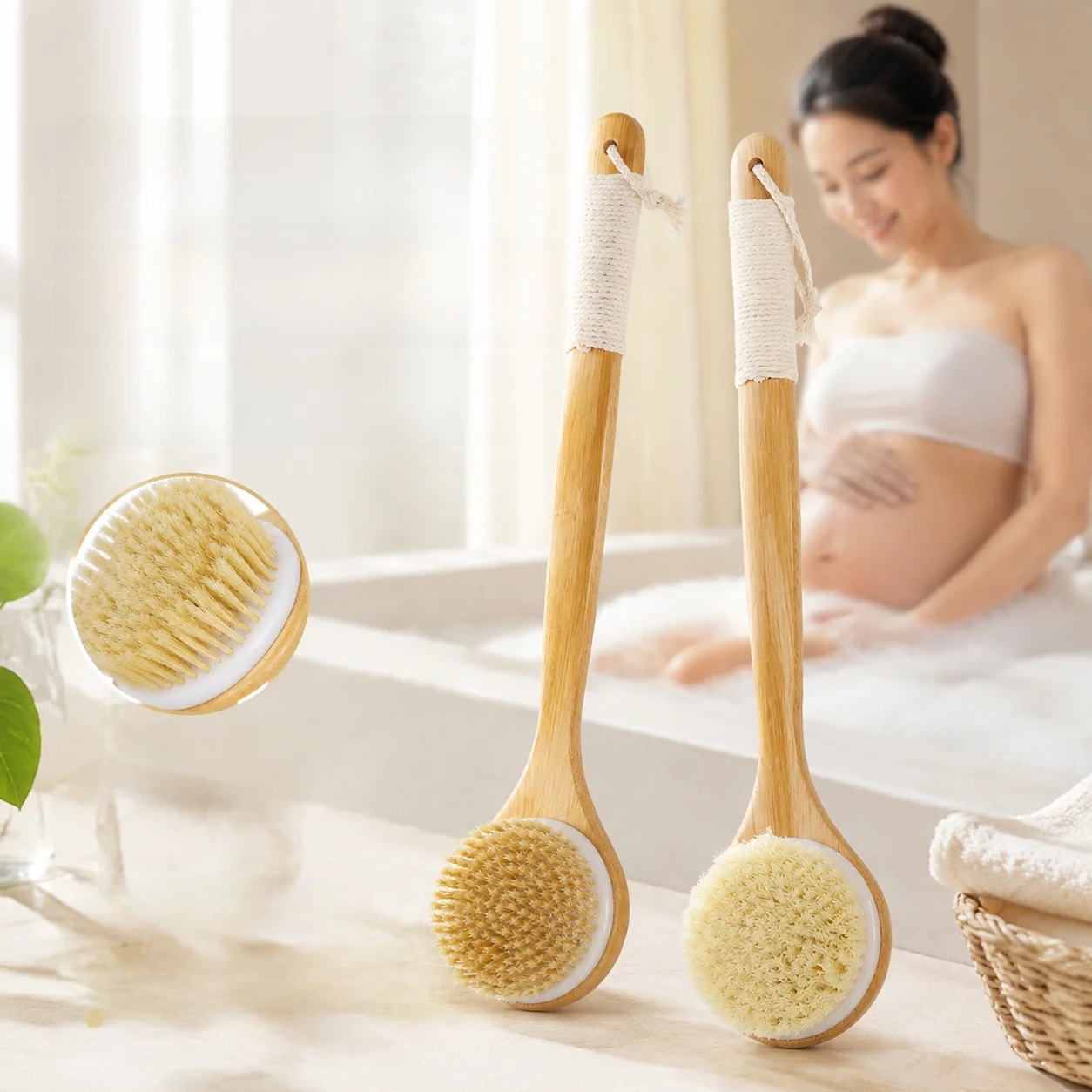 ロングハンドル妊婦用バスブラシボディスクラブツール強力洗浄泥除去毛ブラシ入浴ブラシ個人衛生