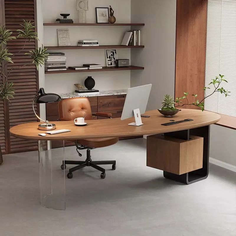 

Modern Wooden Office Desk Executive Multifunctional European Portable Office Desk Gaming Computer Tavolo Commercial Furniture