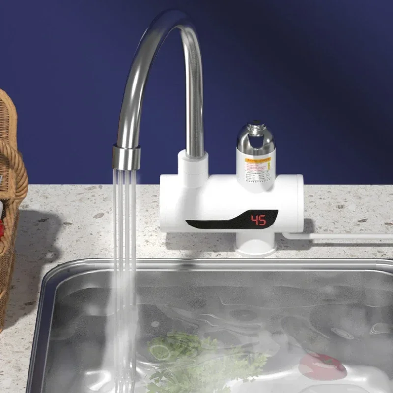 

Electric Hot Cold Water Tap Only Accessory Kitchen Faucet Mixer Heating 360 Degree Instant Fast Rotation Bathroom Supplies Tools