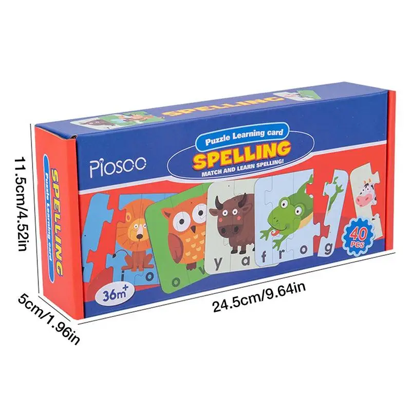 Kids English Flashcard Educational Puzzle Flashcards For Words Learning Smooth And Exquisite Wooden English Words Learning Cards