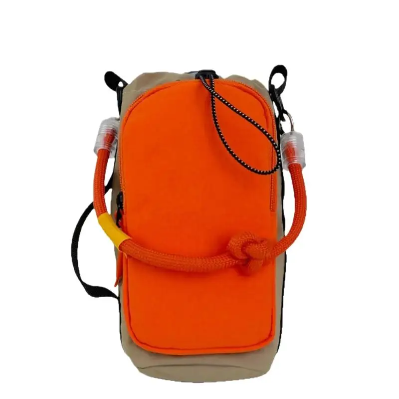 Mini-Umhängetasche mit Kordelzug, Farbblock-Design, Sport-Umhängetasche aus Nylon mit Kordelzug für Sport und Reisen, kleine Handytasche für den Außenbereich – Detail 9